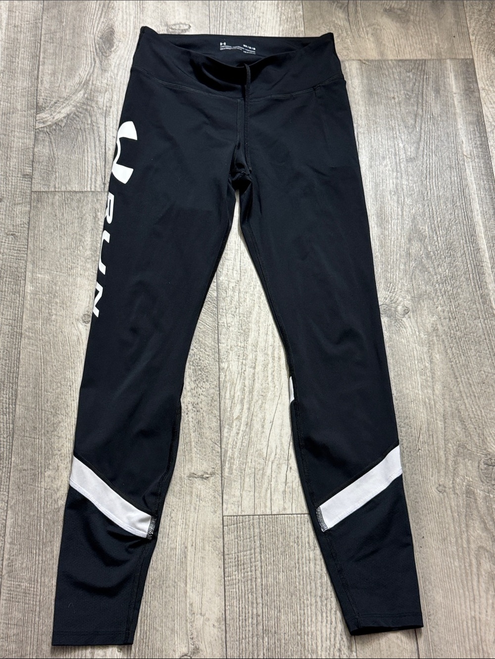 Under Armour Black Leggings with White Accents for Girls
